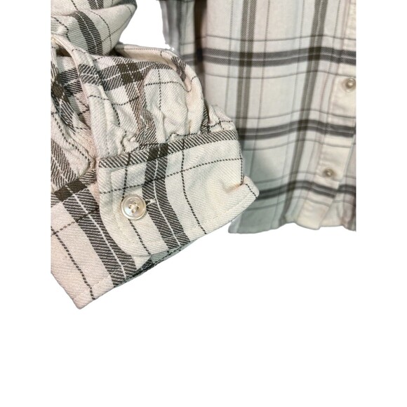 Wilfred Free Puff Sleeve Button front plaid Top - Picture 5 of 11